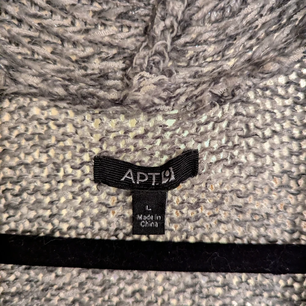 Apt 9 Open Front Charcoal Cardigan Size Large - Picture 3 of 6